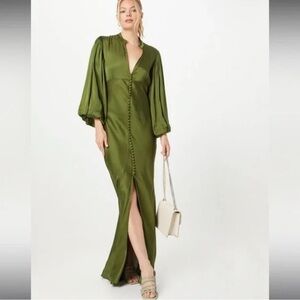 NWT Birgitte Herskind Shila Balloon Sleeve Maxi Dress-Size 34 size 4 reg $398